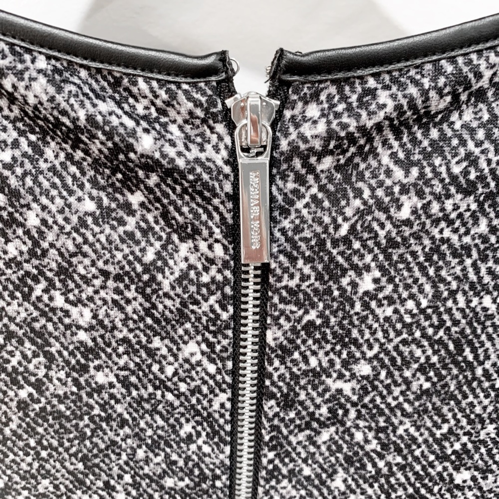 MICHAEL KORS Leather Sleeve Tweed Dress Size 2 - Picture 5 of 10